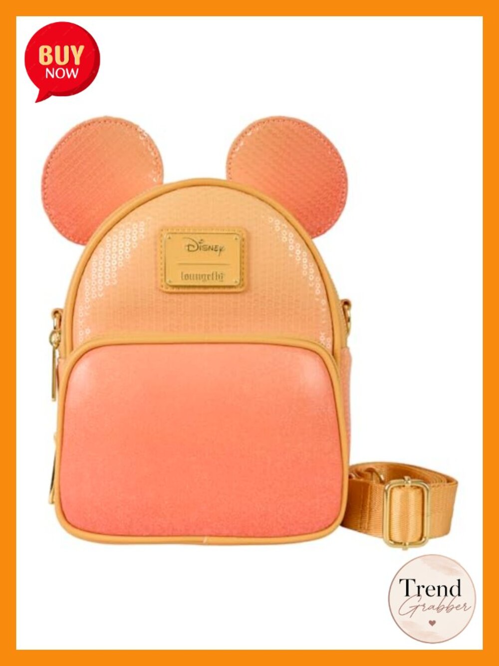 Loungefly Mickey Mouse Glitter Sequin Convertible Mini Backpack & Crossbody